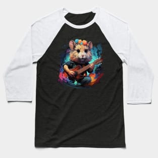 Hamster Playing Guitar Baseball T-Shirt